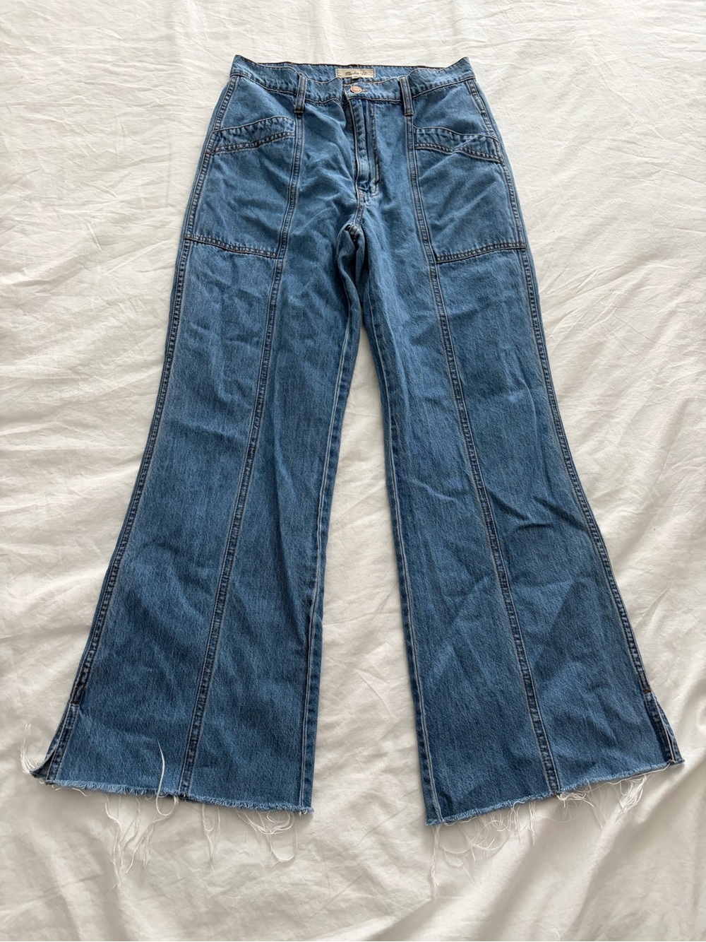 Madewell Women’s 100% Cotton Wide-Leg Panel Denim Jeans Size 28 Like New